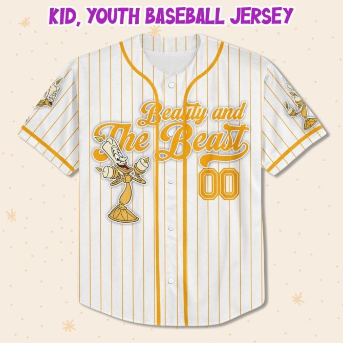 Custom Beauty And The Beast Baseball Jersey For Kids/Youth/Adults – Personalize Your Name! - Image 3