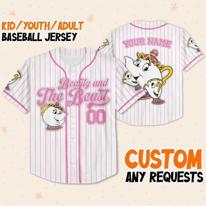 Custom Beauty And The Beast Baseball Jersey - Kids/Youth/Adult Personalized Gift - Image 2