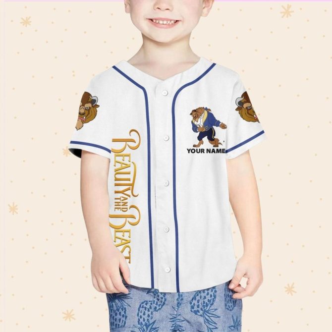 Custom Beauty And The Beast Baseball Jersey For Kids/Youth/Adults - Personalize Your Name - Image 5