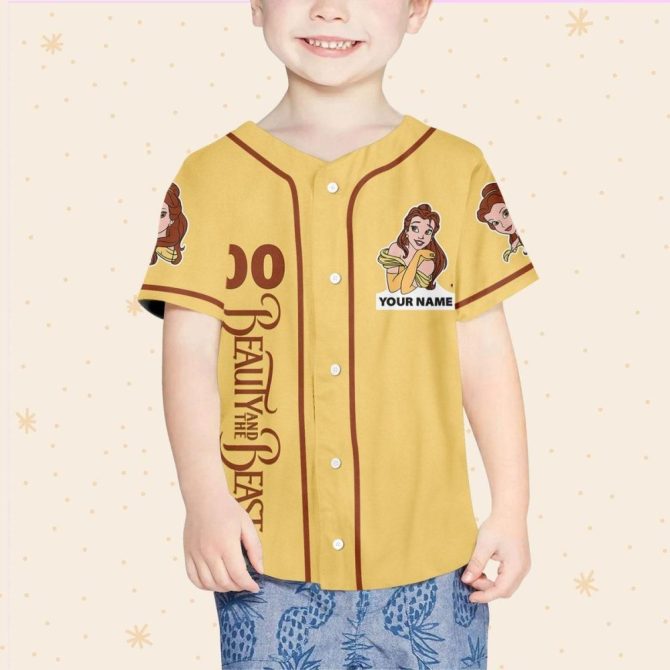 Custom Beauty & The Beast Baseball Jersey For Kids/Youth/Adults – Personalize Your Name! - Image 5