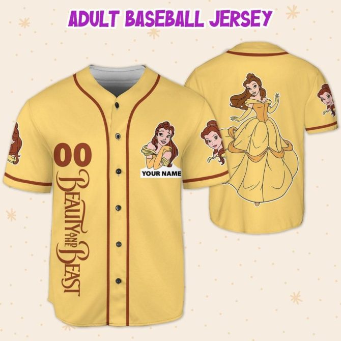 Custom Beauty & The Beast Baseball Jersey For Kids/Youth/Adults – Personalize Your Name! - Image 6