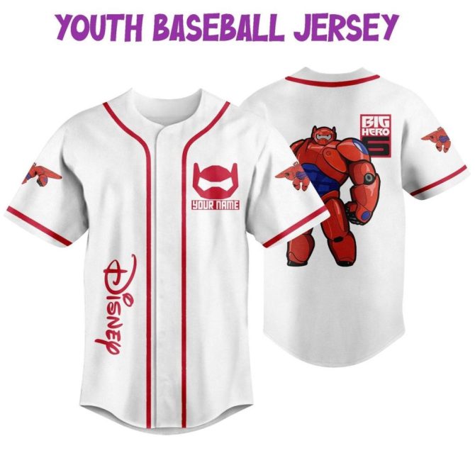 Custom Disney Baseball Jersey - Kids/Youth/Adult - Add Your Name & Number - Big Hero Design - Image 6