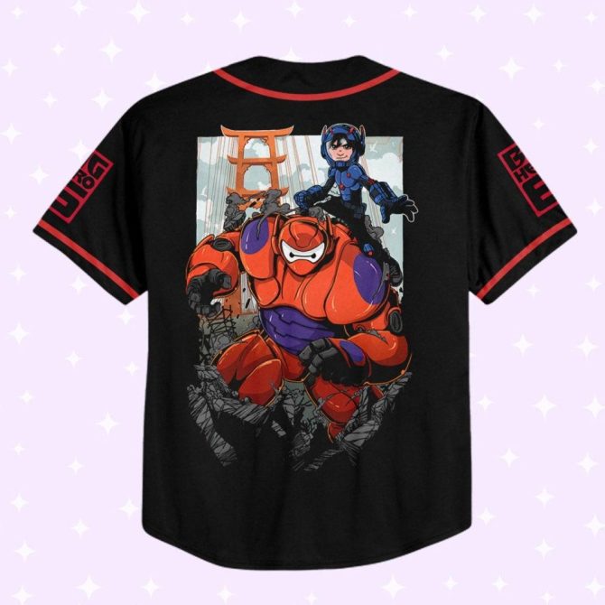 Custom Disney Baseball Jersey – Big Hero 6 Design For Kids/Adults, Add Your Name & Number! - Image 4