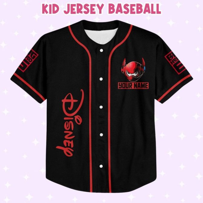 Custom Disney Baseball Jersey – Big Hero 6 Design For Kids/Adults, Add Your Name & Number! - Image 3