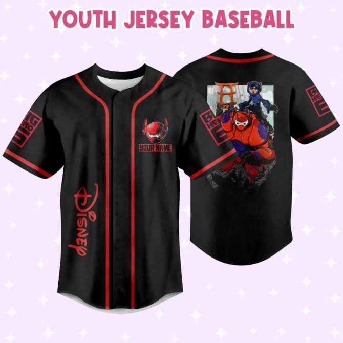 Custom Disney Baseball Jersey – Big Hero 6 Design For Kids/Adults, Add Your Name & Number! - Image 6
