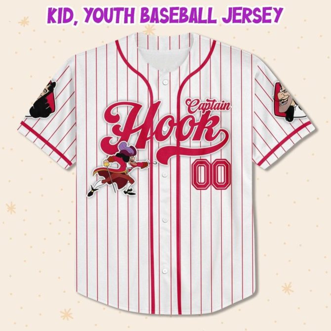 Custom Captain Hook Baseball Jersey – Personalized For Kids/Youth/Adults - Image 3