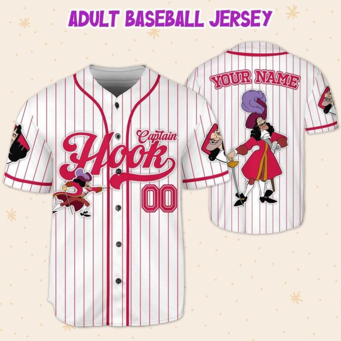 Custom Captain Hook Baseball Jersey – Personalized For Kids/Youth/Adults - Image 6