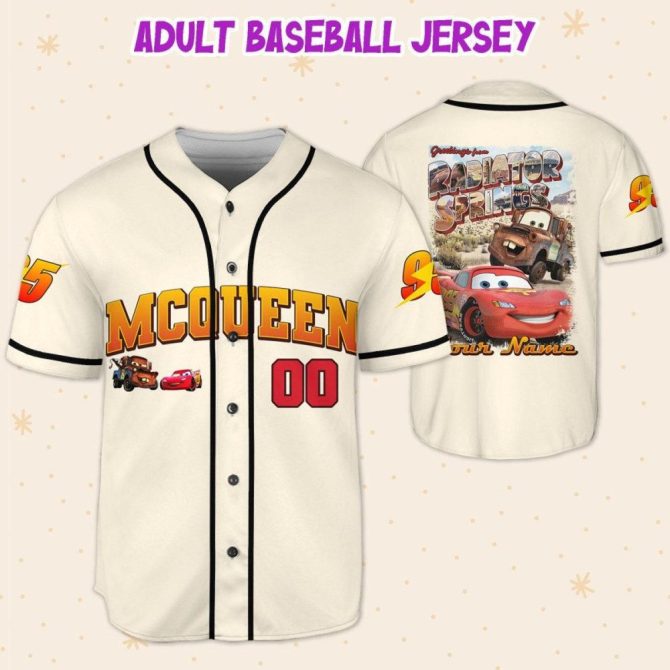 Customizable Mcqueen Baseball Jersey For Kids/Youth/Adults - Unique Design, Perfect Gift! - Image 6
