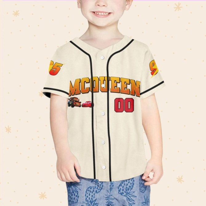 Customizable Mcqueen Baseball Jersey For Kids/Youth/Adults - Unique Design, Perfect Gift! - Image 5