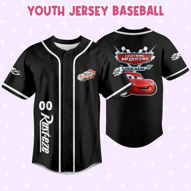 Custom Lightning Mcqueen Baseball Jersey - Kids/Youth/Adult Sizes Available - Image 6
