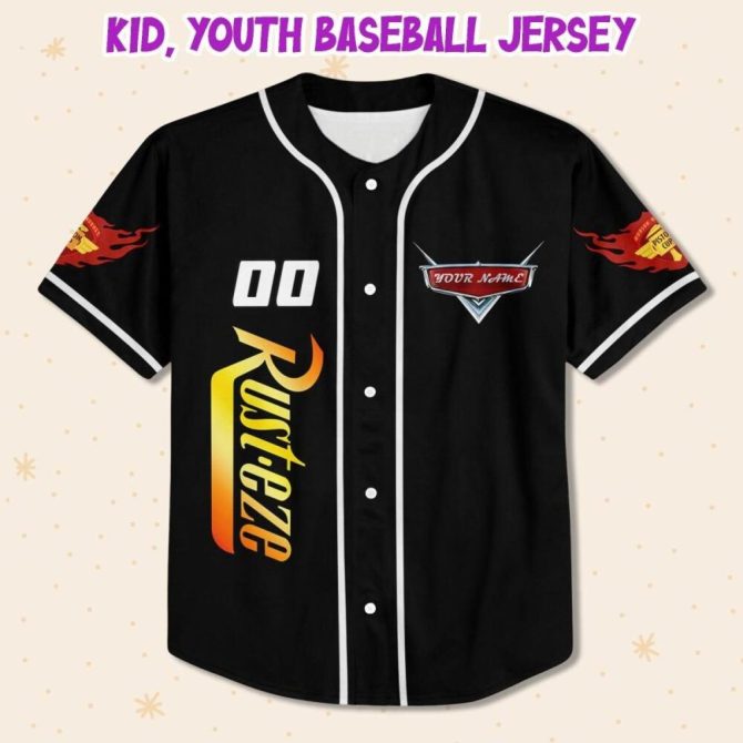 Custom Kids/Adult Cars-Themed Baseball Jersey – Personalize Your Name! - Image 3