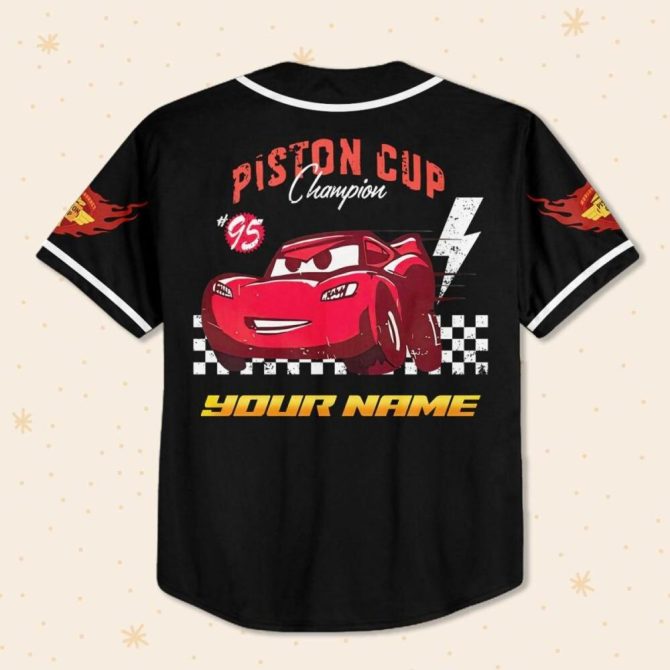 Custom Kids/Adult Cars-Themed Baseball Jersey – Personalize Your Name! - Image 4