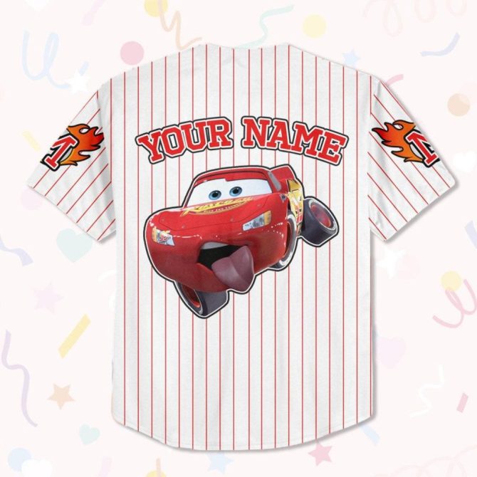 Custom Lightning Mcqueen Baseball Jersey - Kids, Youth & Adult Sizes - Personalize Your Name! - Image 4