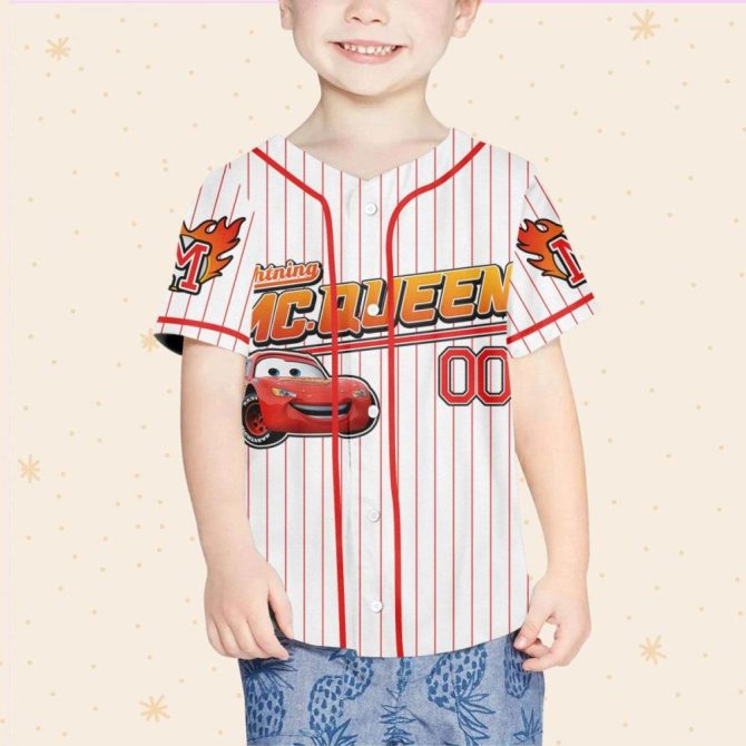 Custom Lightning Mcqueen Baseball Jersey – Kids/Youth/Adult Sizes Available! - Image 5