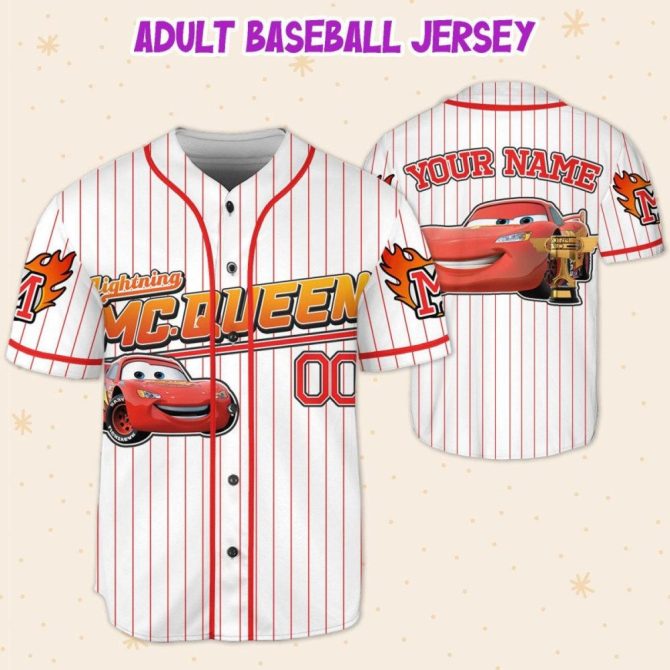 Custom Lightning Mcqueen Baseball Jersey – Kids/Youth/Adult Sizes Available! - Image 6