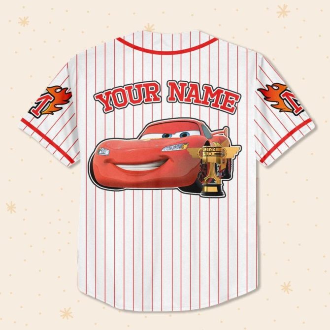 Custom Lightning Mcqueen Baseball Jersey – Kids/Youth/Adult Sizes Available! - Image 4