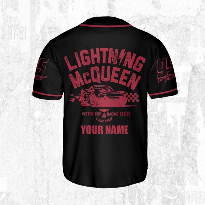 Customizable Lightning Mcqueen Baseball Jersey - Kids/Youth/Adult Sizes Available! - Image 5