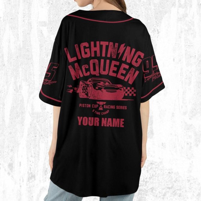 Customizable Lightning Mcqueen Baseball Jersey - Kids/Youth/Adult Sizes Available! - Image 7