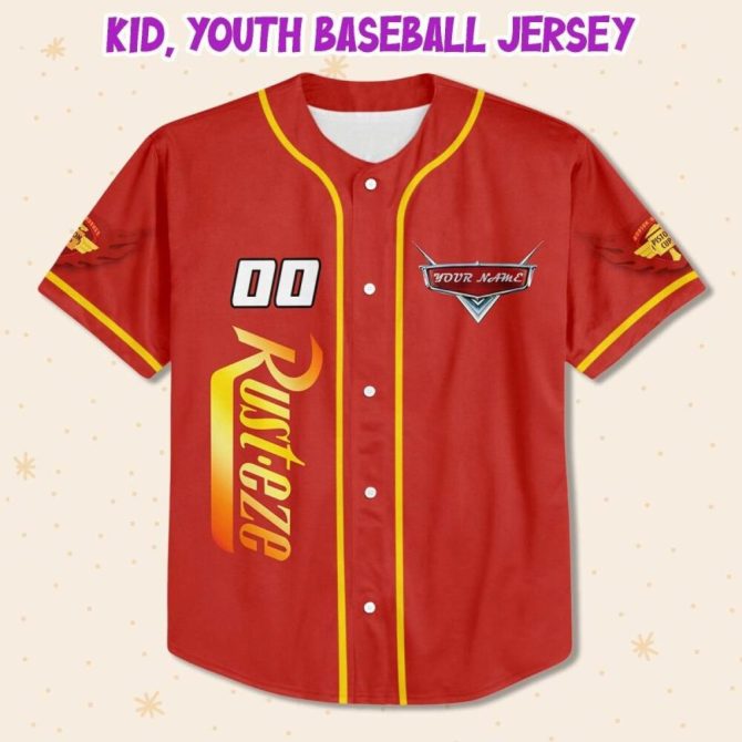 Custom Lightning Mcqueen Baseball Jersey For Kids/Youth/Adults – Personalized Gift - Image 3
