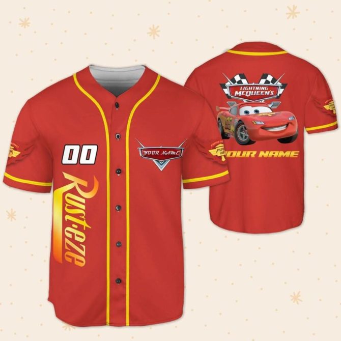 Custom Lightning Mcqueen Baseball Jersey For Kids/Youth/Adults – Personalized Gift - Image 6