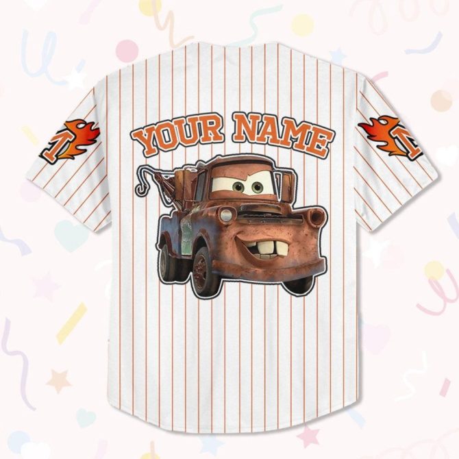 Custom Tow Mater Baseball Jersey – Kids, Youth & Adults – Personalize Your Name! - Image 4