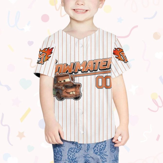 Custom Tow Mater Baseball Jersey – Kids, Youth & Adults – Personalize Your Name! - Image 5