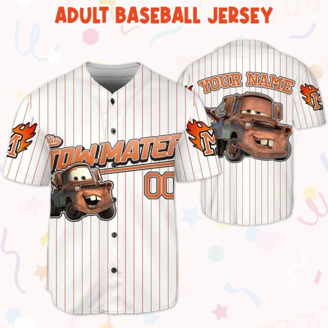Custom Tow Mater Baseball Jersey - Personalized Kids, Youth & Adult Sizes - Image 6