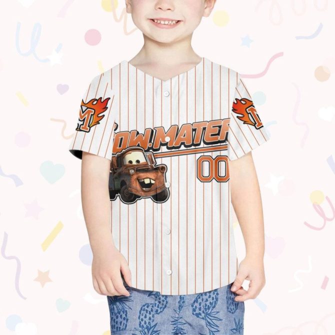 Custom Tow Mater Baseball Jersey - Personalized Kids, Youth & Adult Sizes - Image 5