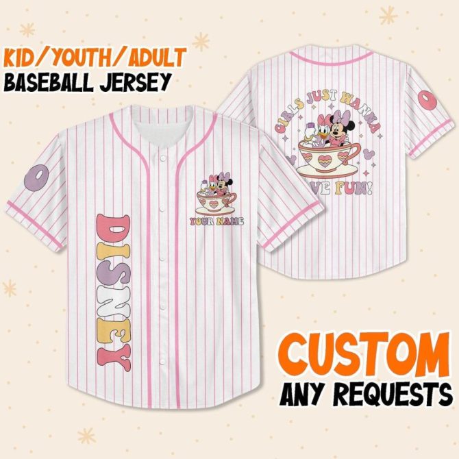 Custom Disney Baseball Jersey – Kids/Youth/Adult Sizes – Personalize With Your Name - Image 2