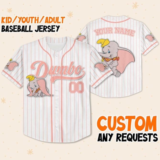 Custom Dumbo Baseball Jersey For Kids/Youth/Adults - Personalize It!