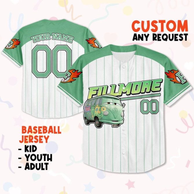 Customizable Fillmore Baseball Jersey – Personalized Name & Number For Kids, Youth, Adults