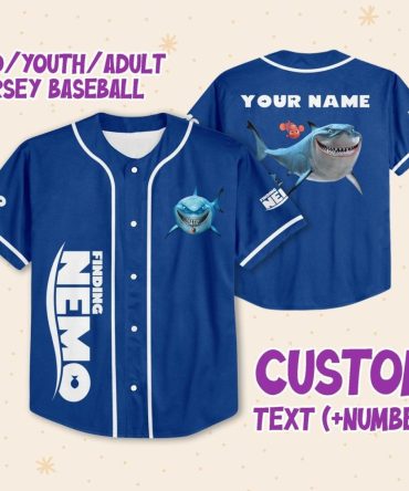 Custom Finding Nemo Baseball Jersey - Kids/Youth/Adult - Personalized Name & Number