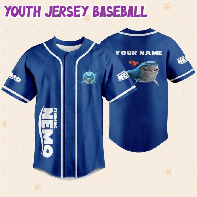 Custom Finding Nemo Baseball Jersey - Kids/Youth/Adult - Personalized Name & Number - Image 6