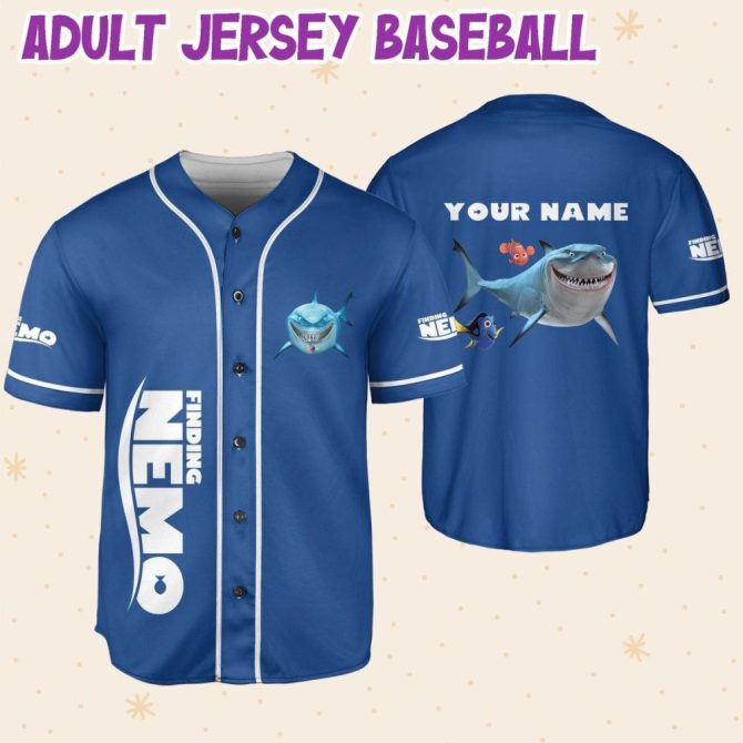 Custom Finding Nemo Baseball Jersey - Kids/Youth/Adult - Personalized Name & Number - Image 7