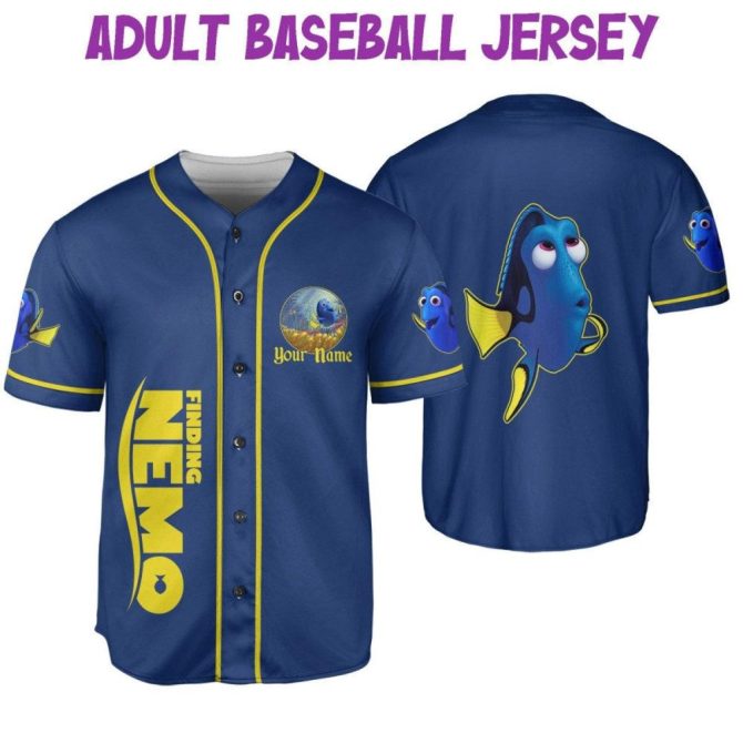 Custom Finding Dory Baseball Jersey For Kids/Youth/Adults - Personalized Name & Number - Image 7