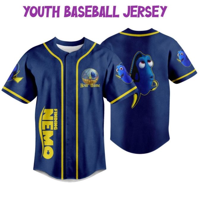Custom Finding Dory Baseball Jersey For Kids/Youth/Adults - Personalized Name & Number - Image 6