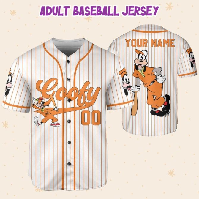 Custom Goofy Baseball Jersey For Kids/Youth/Adults - Add Your Name & Number! - Image 6