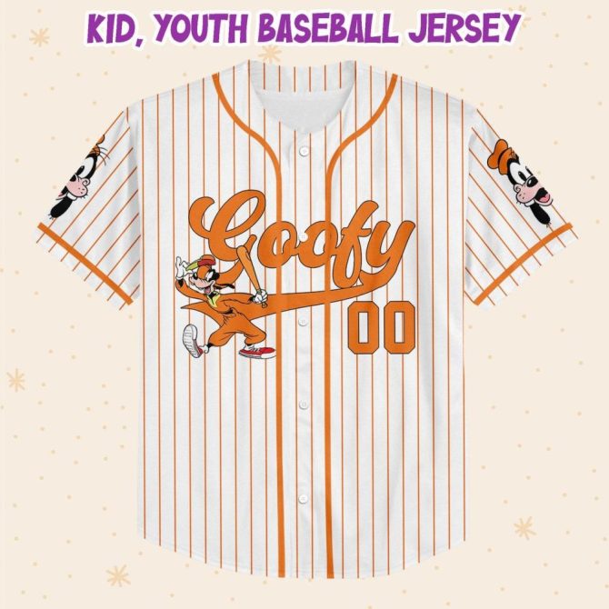 Custom Goofy Baseball Jersey For Kids/Youth/Adults - Add Your Name & Number! - Image 3
