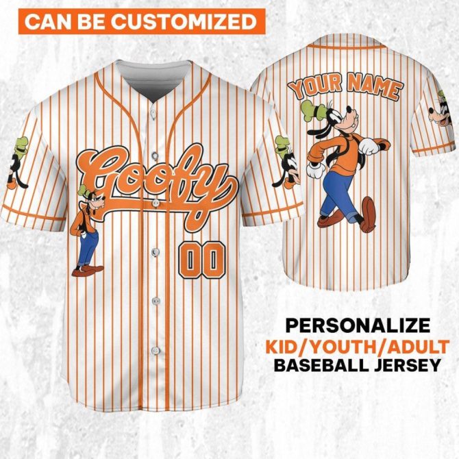 Customizable Goofy Baseball Jersey For Kids/Youth/Adults - Personalize Your Name! - Image 2