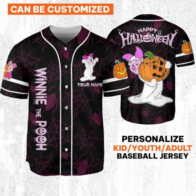 Custom Halloween Baseball Jersey – Personalize For Kids/Youth/Adults – Spooky Fun Design! - Image 2