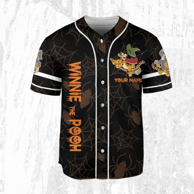 Custom Halloween Winnie The Pooh Baseball Jersey - Kids/Adults, Personalize Yours! - Image 4