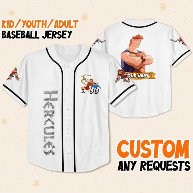 Custom Hercules Baseball Jersey For Kids/Youth/Adults - Personalized Design - Image 2