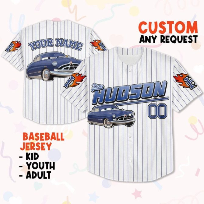 Customizable Doc Hudson Baseball Jersey - Kids, Youth, Adult Sizes - Personalize Your Look!