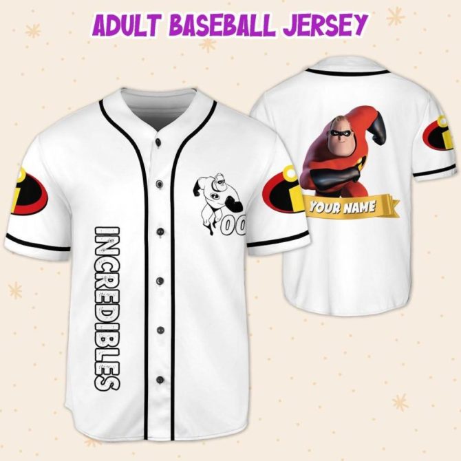 Customizable Incredibles Baseball Jersey For Kids/Youth/Adults - Add Your Name! - Image 6