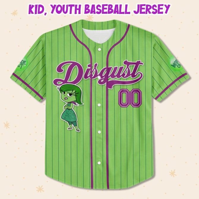 Custom Kids/Youth/Adult Baseball Jersey - Personalized Name - Fun Green Design - Image 3