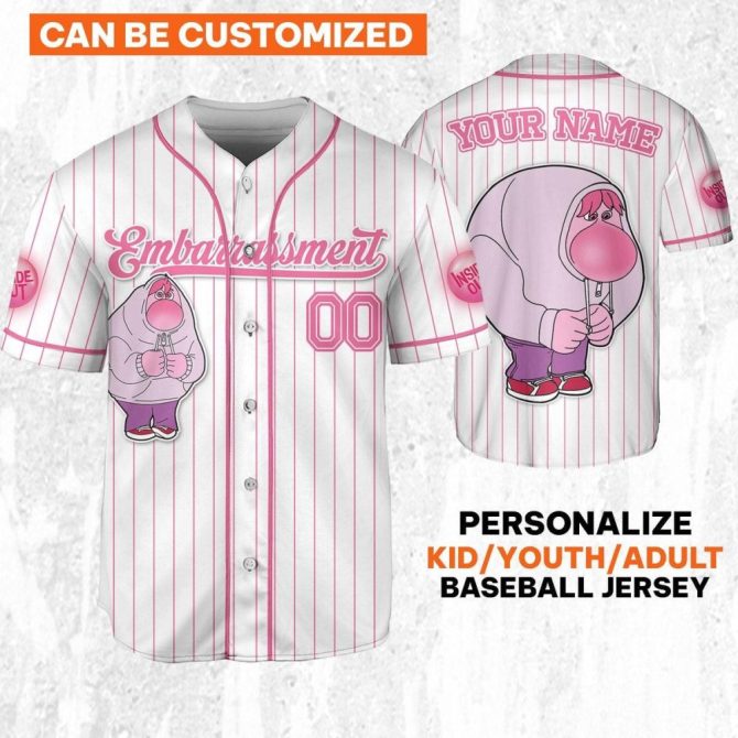Customizable Embarrassment Baseball Jersey - Personalized Name, Kids/Youth/Adult Sizes