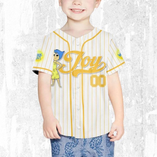 Customizable Inside Out Joy Baseball Jersey For Kids/Youth/Adults - Perfect Personalized Gift! - Image 8