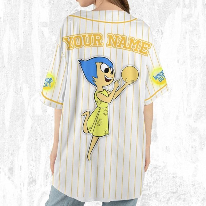 Customizable Inside Out Joy Baseball Jersey For Kids/Youth/Adults - Perfect Personalized Gift! - Image 7