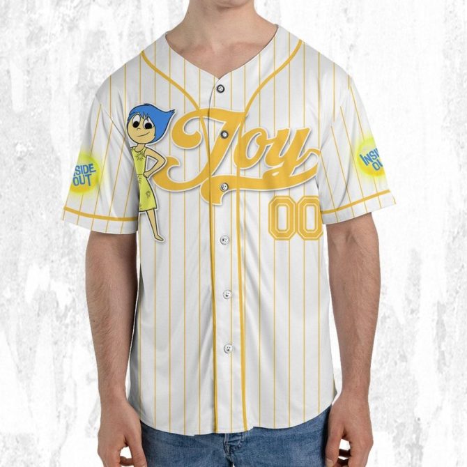 Customizable Inside Out Joy Baseball Jersey For Kids/Youth/Adults - Perfect Personalized Gift! - Image 6