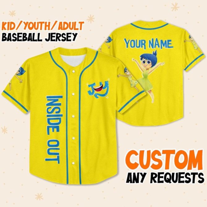 Custom Inside Out Baseball Jersey – Personalized Kids/Youth/Adult Sizes - Image 2